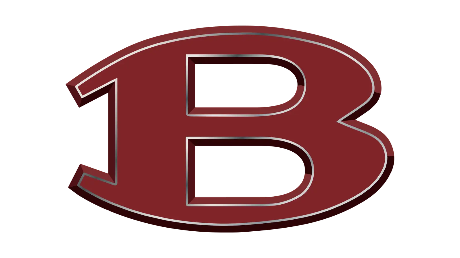 Bastrop ISD logo, a maroon letter B
